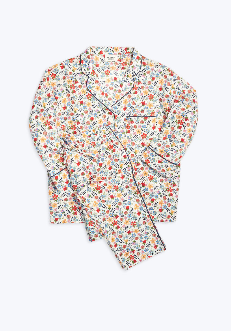 SLEEPY JONES | Marina Pajama Set in Liberty Edenham Floral White - Women's Pajama Sets