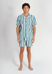 SLEEPY JONES | Martin Camp Shirt in Green & White Tent Stripe - [product-type]
