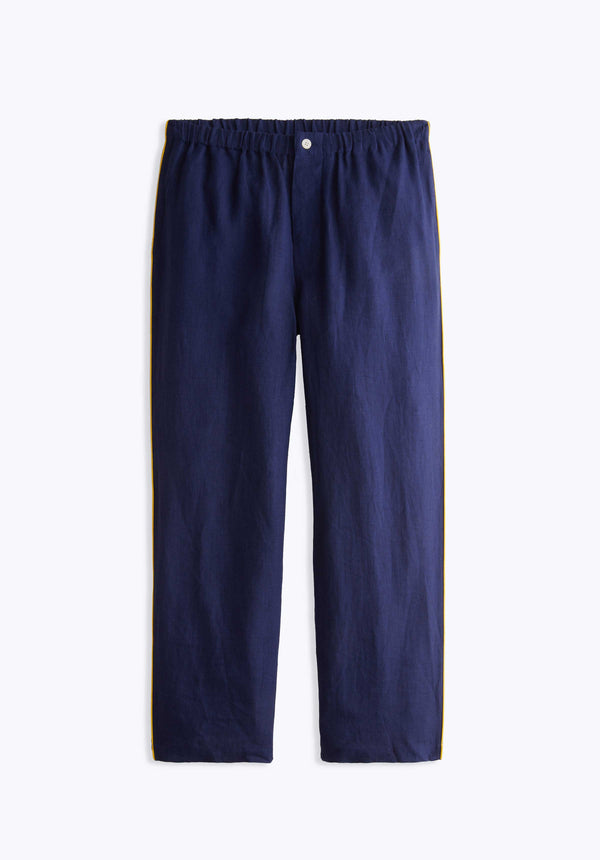 SLEEPY JONES | Milton Pajama Pant in Navy Linen - [product-type]