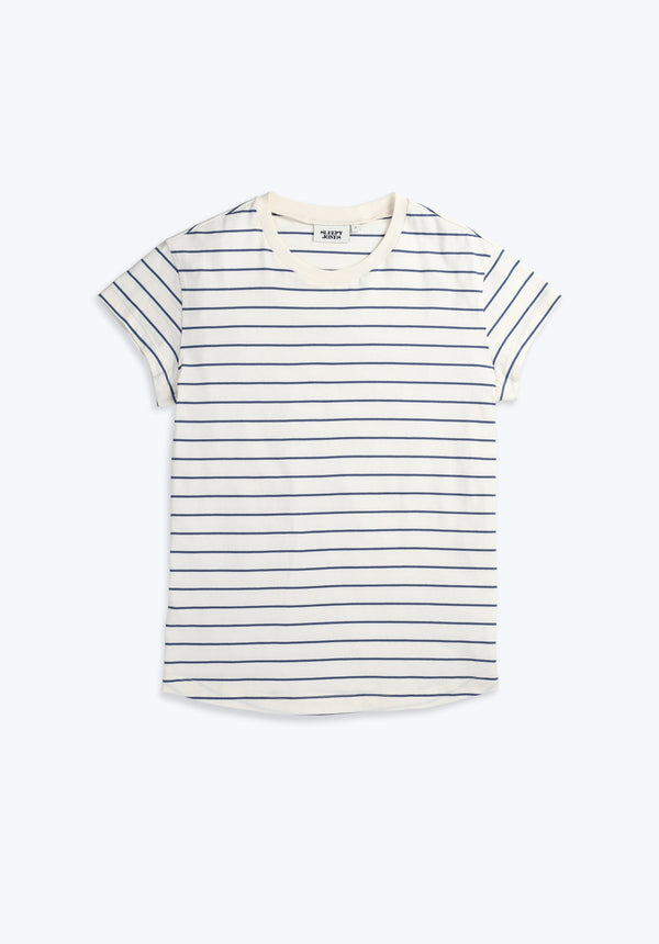 SLEEPY JONES | Pickford T-Shirt Navy & Cream Stripe Jersey