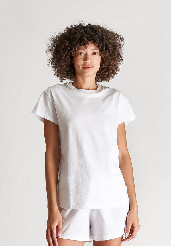 SLEEPY JONES | Pickford T-Shirt White Solid Jersey