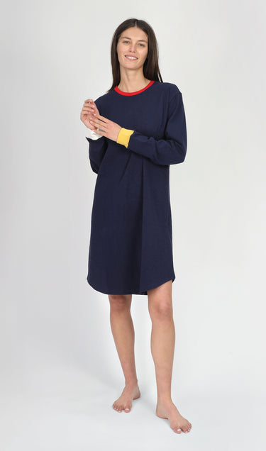 SLEEPY JONES | Twyla T-Shirt Dress Navy Colorblock