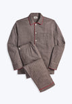 SLEEPY JONES | Henry Pajama Set in Brown Herringbone Flannel