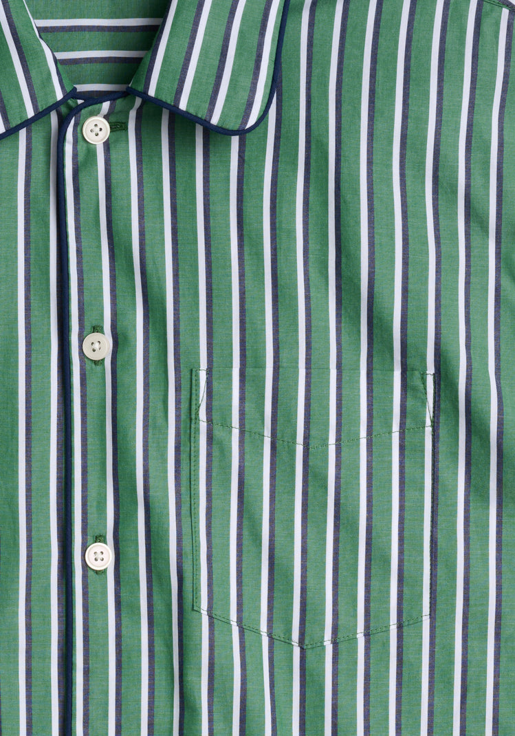 SLEEPY JONES  Marina Pajama Set in Green, Navy, & Cream Shadow Stripe –  Sleepy Jones